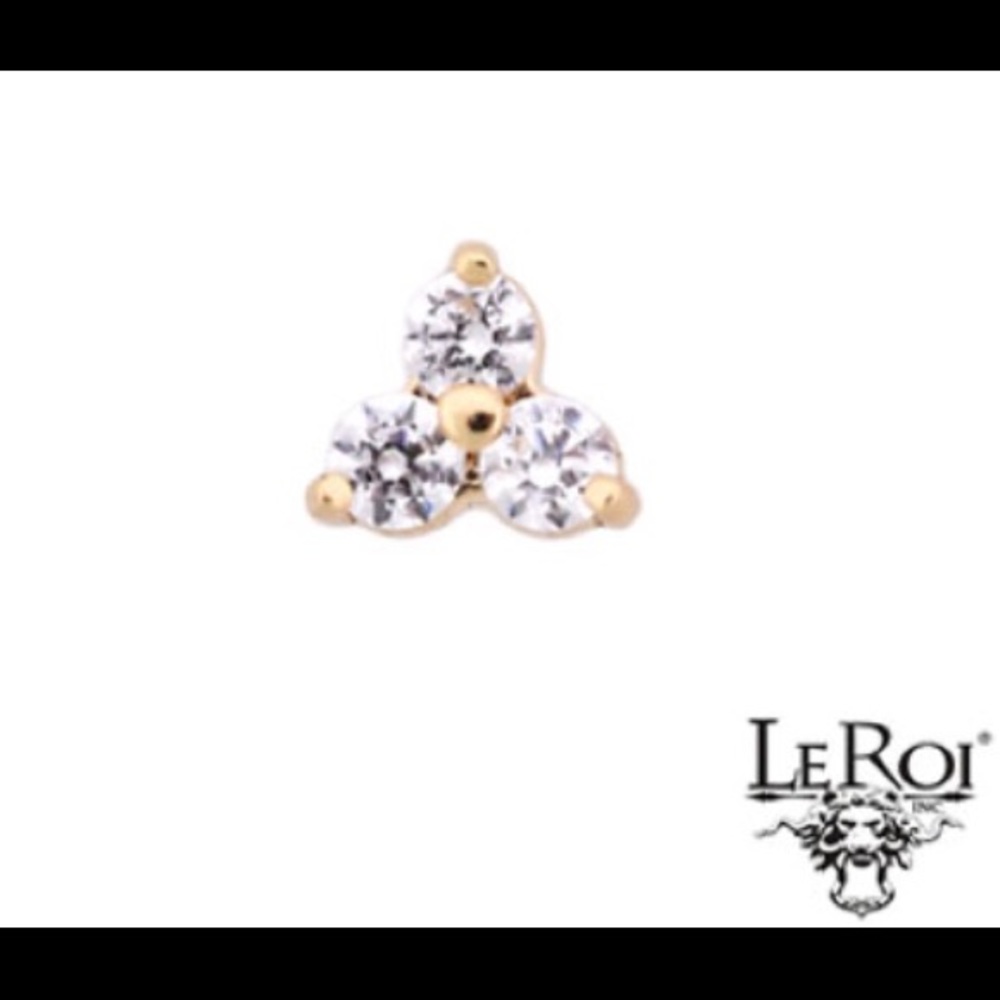 LeRoi Trinity threadless end 14K yellow gold